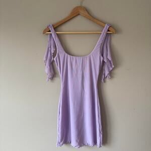 White Fox Purple Mini Dress With Detail on Straps